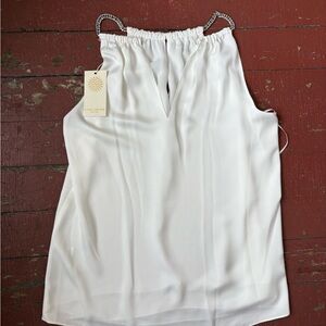 Ramy Brook White Chain-Strap Halter Camisole